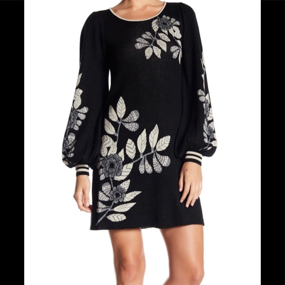 Black Knit Sweater Dress - Medium